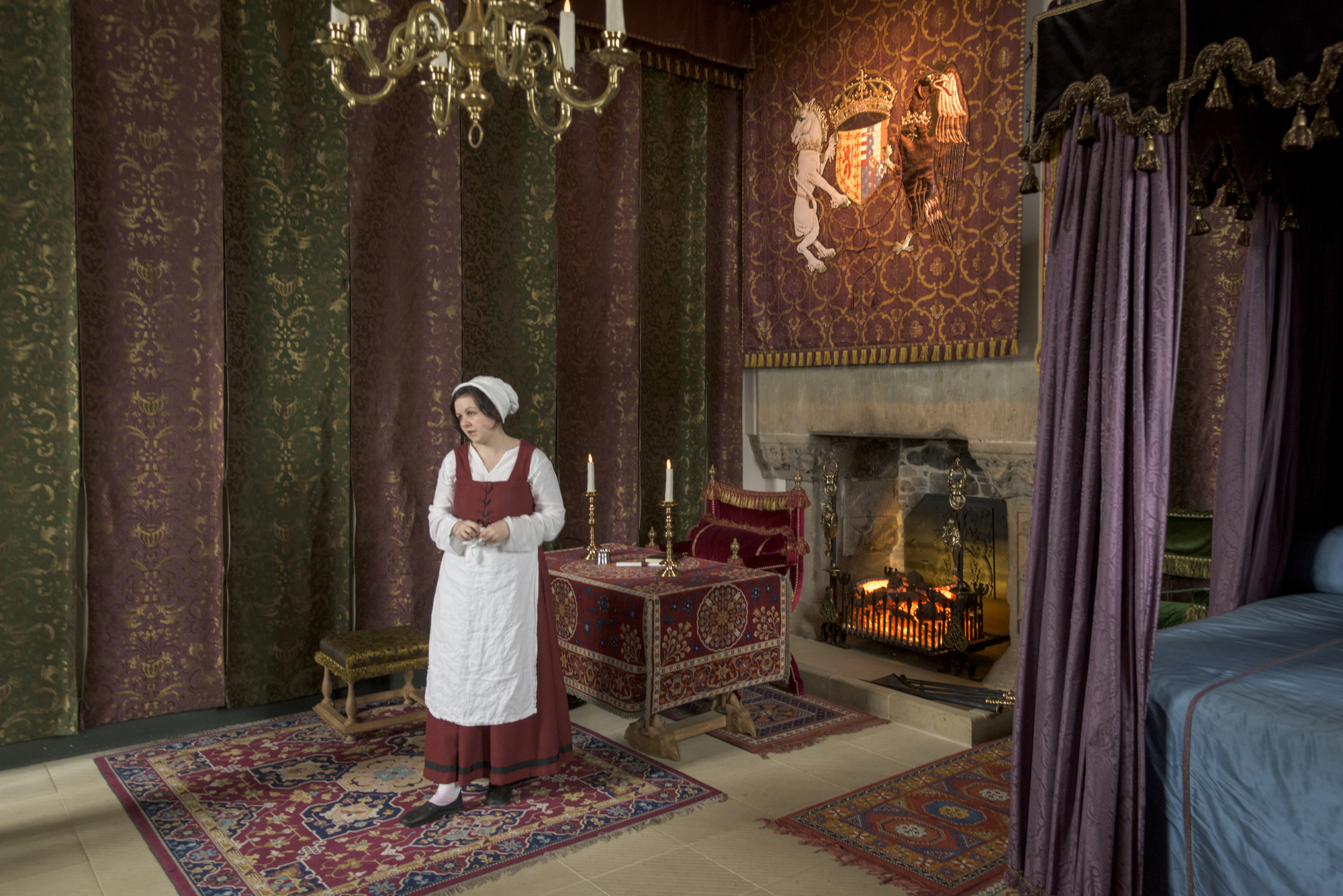 Maid in bedroom of royal palace, Stirling Castle, Stirling, Scotland Historical places in Scotland you cannot miss: Stirling Castle